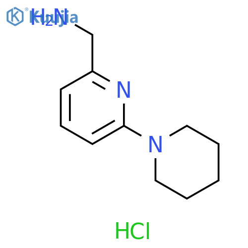 2-Pyridinemethanamine, 6-(1-piperidinyl)-, hydrochloride (1:2) structure