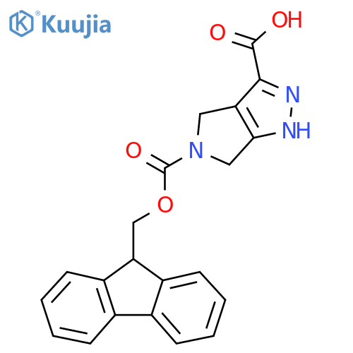 5-{(9H-fluoren-9-yl)methoxycarbonyl}-1H,4H,5H,6H-pyrrolo3,4-cpyrazole-3-carboxylic acid structure