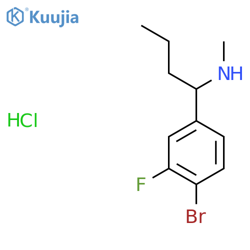 [1-(4-Bromo-3-fluorophenyl)butyl](methyl)amine hydrochloride structure