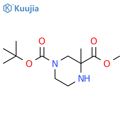 1-tert-butyl 3-methyl 3-methylpiperazine-1,3-dicarboxylate structure