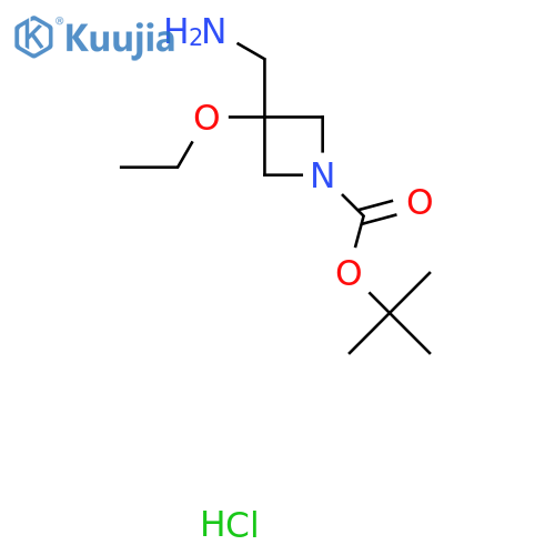 Tert-butyl 3-(aminomethyl)-3-ethoxyazetidine-1-carboxylate hydrochloride structure