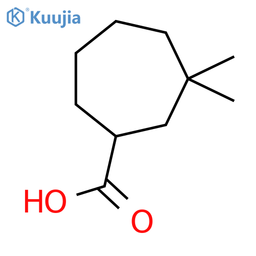 3,3-Dimethylcycloheptane-1-carboxylic acid structure
