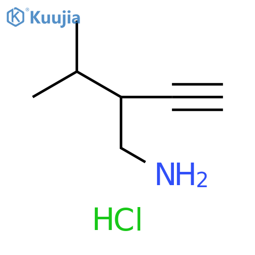 3-(aminomethyl)-4-methylpent-1-yne hydrochloride structure