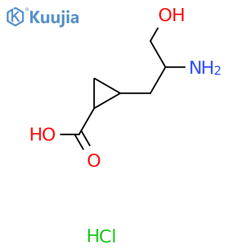 2-(2-Amino-3-hydroxypropyl)cyclopropane-1-carboxylic acid hydrochloride structure