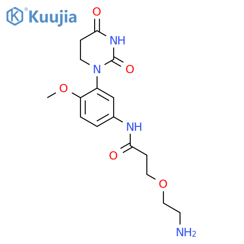 3-(2-aminoethoxy)-N-3-(2,4-dioxo-1,3-diazinan-1-yl)-4-methoxyphenylpropanamide structure