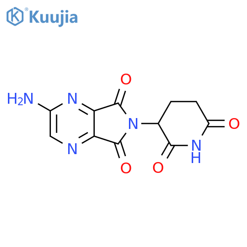 3-{2-amino-5,7-dioxo-5H,6H,7H-pyrrolo[3,4-b]pyrazin-6-yl}piperidine-2,6-dione structure