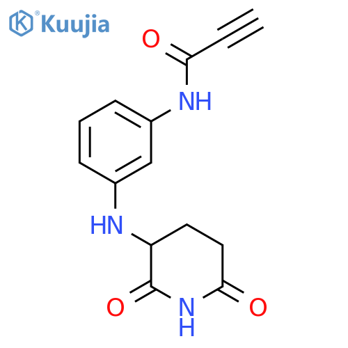 N-{3-[(2,6-dioxopiperidin-3-yl)amino]phenyl}prop-2-ynamide structure