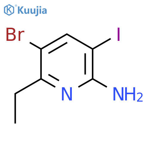 5-Bromo-6-ethyl-3-iodopyridin-2-amine structure