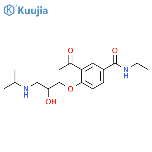 Benzamide,3-acetyl-N-ethyl-4-[2-hydroxy-3-[(1-methylethyl)amino]propoxy]- structure