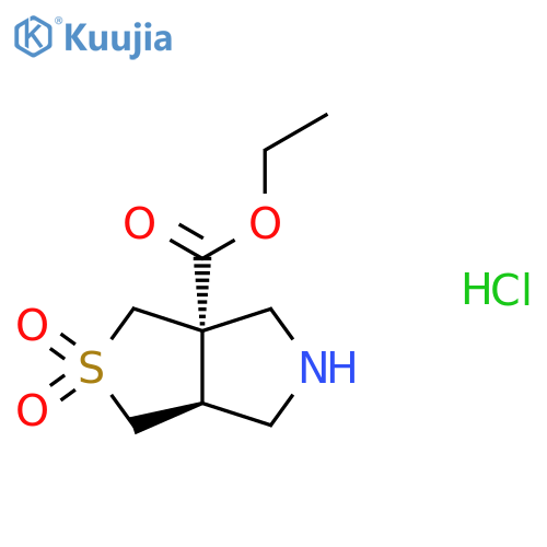 rac-ethyl (3aR,6aS)-2,2-dioxo-hexahydro-1H-2lambda6-thieno3,4-cpyrrole-3a-carboxylate hydrochloride structure