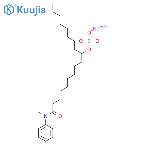 sodium hydrogen N-methyl-N-phenyl-10-(sulphonatooxy)octadecanamidate structure