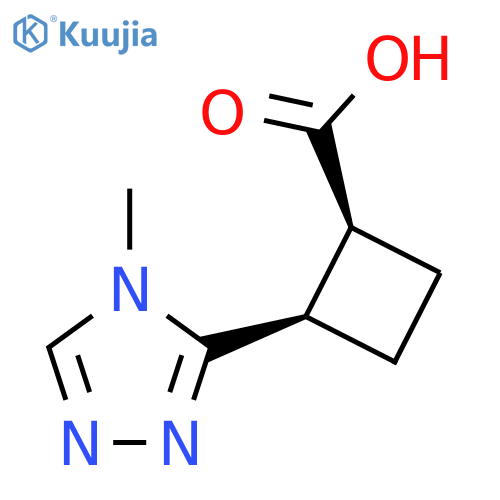 rac-(1R,2S)-2-(4-methyl-4H-1,2,4-triazol-3-yl)cyclobutane-1-carboxylic acid, cis structure