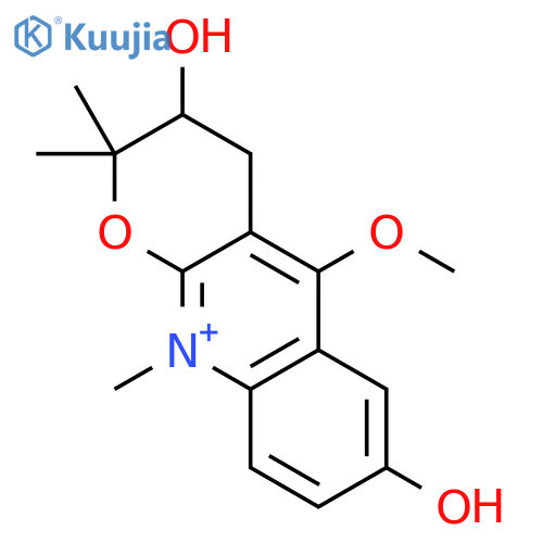 2H-Pyrano[2,3-b]quinolinium,3,4-dihydro-3,7-dihydroxy-5-methoxy-2,2,10-trimethyl- (9CI) structure