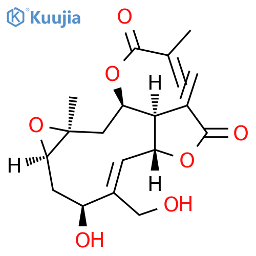 2-Propenoic acid, 2-methyl-, (1aR,3S,4E,5aR,8aR,9R,10aS)-1a,2,3,5a,7,8,8a,9,10,10a-decahydro-3-hydroxy-4-(hydroxymethyl)-10a-methyl-8-methylene-7-oxooxireno[5,6]cyclodeca[1,2-b]furan-9-yl ester (9CI) structure