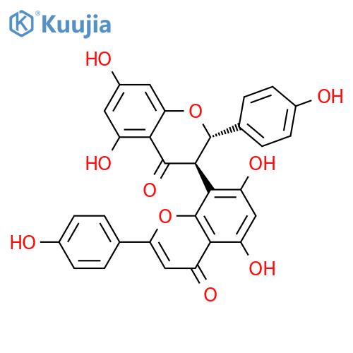 [3,8'-Bi-4H-1-benzopyran]-4,4'-dione,2,3-dihydro-5,5',7,7'-tetrahydroxy-2,2'-bis(4-hydroxyphenyl)-, (2R,3S)- structure