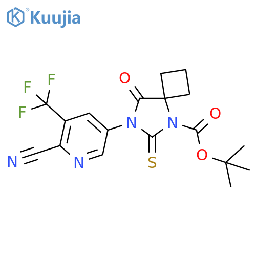 5,7-Diazaspiro[3.4]octane-5-carboxylic acid, 7-[6-cyano-5-(trifluoromethyl)-3-pyridinyl]-8-oxo-6-thioxo-, 1,1-dimethylethyl ester structure