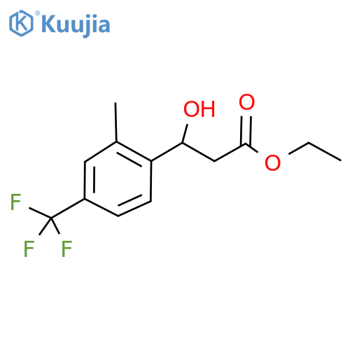 Ethyl 3-hydroxy-3-(2-methyl-4-(trifluoromethyl)phenyl)propanoate structure