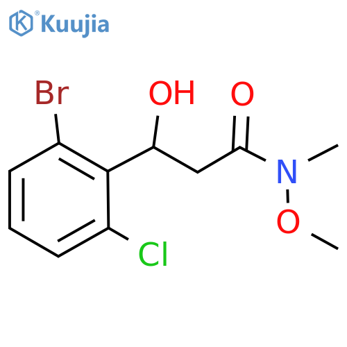 3-(2-Bromo-6-chlorophenyl)-3-hydroxy-N-methoxy-N-methylpropanamide structure