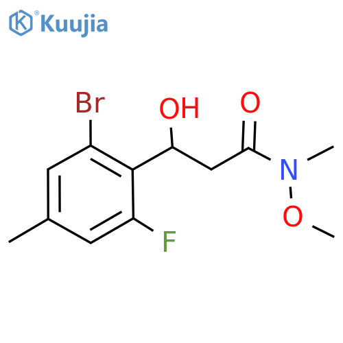 3-(2-Bromo-6-fluoro-4-methylphenyl)-3-hydroxy-N-methoxy-N-methylpropanamide structure