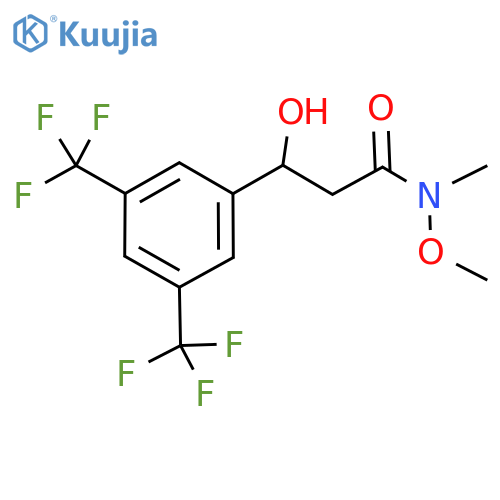 3-(3,5-Bis(trifluoromethyl)phenyl)-3-hydroxy-N-methoxy-N-methylpropanamide structure