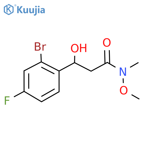 3-(2-Bromo-4-fluorophenyl)-3-hydroxy-N-methoxy-N-methylpropanamide structure