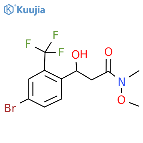 3-(4-Bromo-2-(trifluoromethyl)phenyl)-3-hydroxy-N-methoxy-N-methylpropanamide structure