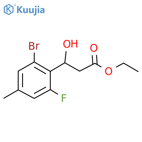 Ethyl 3-(2-bromo-6-fluoro-4-methylphenyl)-3-hydroxypropanoate structure
