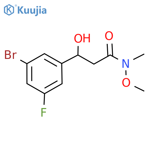 3-(3-Bromo-5-fluorophenyl)-3-hydroxy-N-methoxy-N-methylpropanamide structure