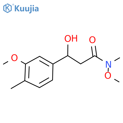 3-Hydroxy-N-methoxy-3-(3-methoxy-4-methylphenyl)-N-methylpropanamide structure