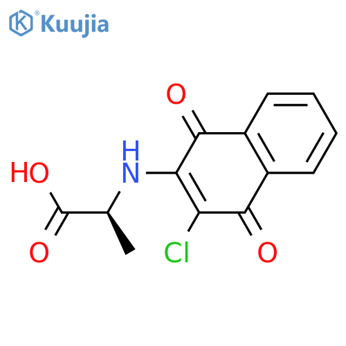 2-(3-chloro-1,4-dioxo-1,4-dihydronaphthalen-2-yl)aminopropanoic acid structure