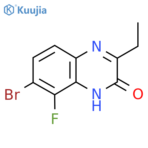 7-bromo-3-ethyl-8-fluoro-1H-quinoxalin-2-one structure