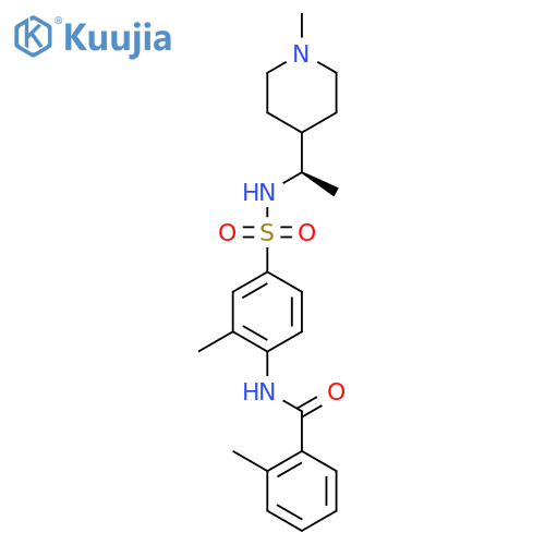 (R)-2-Methyl-N-(2-methyl-4-(N-(1-(1-methylpiperidin-4-yl)ethyl)sulfamoyl)phenyl)benzamide structure