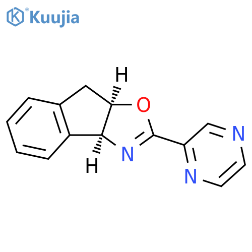 (3aS,8aR)-2-(Pyrazin-2-yl)-3a,8a-dihydro-8H-indeno[1,2-d]oxazole structure