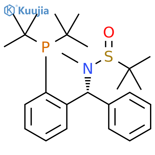 (R)-N-((R)-(2-(Di-tert-butylphosphino)phenyl)(phenyl)methyl)-N,2-dimethylpropane-2-sulfinamide structure