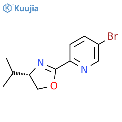 (S)-2-(5-Bromopyridin-2-yl)-4-isopropyl-4,5-dihydrooxazole structure