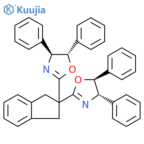 (4S,4'S,5S,5'S)-2,2'-(2,3-Dihydro-1H-indene-2,2-diyl)bis(4,5-diphenyl-4,5-dihydrooxazole) structure