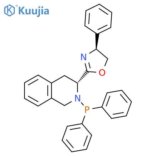 (S)-2-((R)-2-(Diphenylphosphanyl)-1,2,3,4-tetrahydroisoquinolin-3-yl)-4-phenyl-4,5-dihydrooxazole structure