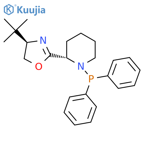 (R)-4-(tert-Butyl)-2-((S)-1-(diphenylphosphanyl)piperidin-2-yl)-4,5-dihydrooxazole structure