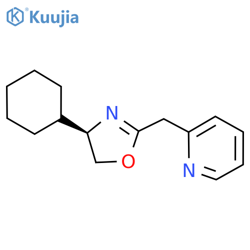 (R)-4-Cyclohexyl-2-(pyridin-2-ylmethyl)-4,5-dihydrooxazole structure