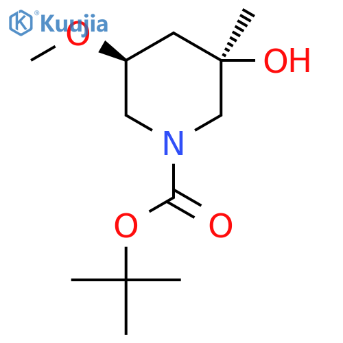 tert-butyl (3R,5S)-3-hydroxy-5-methoxy-3-methylpiperidine-1-carboxylate structure