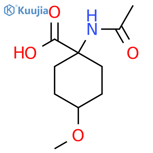 (1s,4s)-1-Acetamido-4-methoxycyclohexane-1-carboxylic acid structure