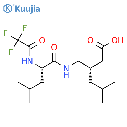 (3S)-5-methyl-3-{[(2S)-4-methyl-2-(2,2,2-trifluoroacetamido)pentanamido]methyl}hexanoic acid structure