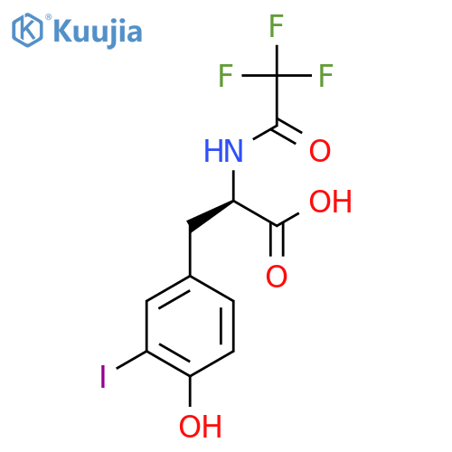 (2R)-3-(4-hydroxy-3-iodophenyl)-2-(2,2,2-trifluoroacetamido)propanoic acid structure