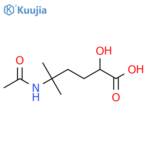 5-Acetamido-2-hydroxy-5-methylhexanoic acid structure