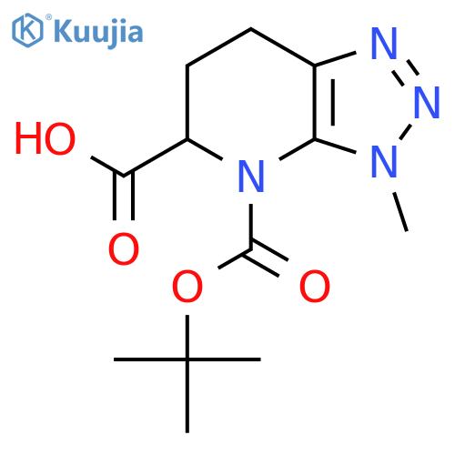 4-[(tert-butoxy)carbonyl]-3-methyl-3H,4H,5H,6H,7H-[1,2,3]triazolo[4,5-b]pyridine-5-carboxylic acid structure