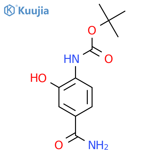 tert-butyl N-(4-carbamoyl-2-hydroxyphenyl)carbamate structure
