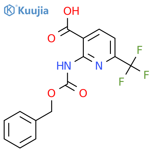 2-{[(Benzyloxy)carbonyl]amino}-6-(trifluoromethyl)pyridine-3-carboxylic acid structure