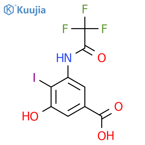 3-Hydroxy-4-iodo-5-(2,2,2-trifluoroacetamido)benzoic acid structure
