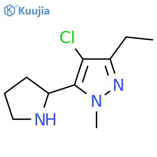 4-chloro-3-ethyl-1-methyl-5-(pyrrolidin-2-yl)-1H-pyrazole structure