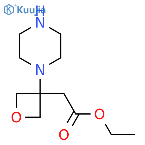 Ethyl 2-[3-(piperazin-1-yl)oxetan-3-yl]acetate structure